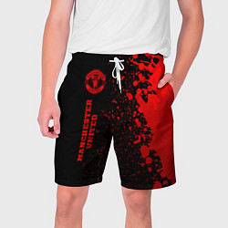 Шорты на шнурке мужские Manchester United - red gradient по-вертикали, цвет: 3D-принт