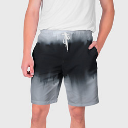 Шорты на шнурке мужские Разводы черной краски, цвет: 3D-принт