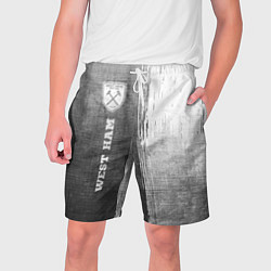 Шорты на шнурке мужские West Ham - grey gradient по-вертикали, цвет: 3D-принт