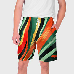 Шорты на шнурке мужские Тропическая жаркая абстракция, цвет: 3D-принт