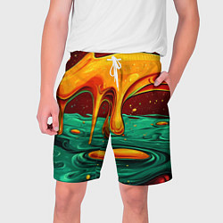 Шорты на шнурке мужские Оранжевая клякса текстура, цвет: 3D-принт