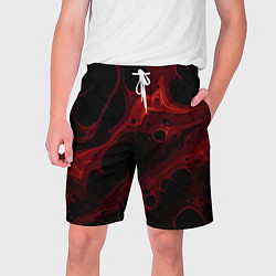 Шорты на шнурке мужские Черно-красная размытая абстракция, цвет: 3D-принт