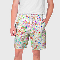 Мужские шорты Белый с разноцветными брызгами