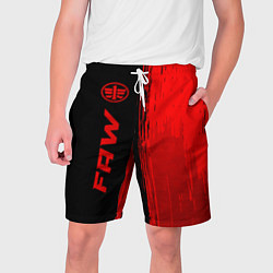 Шорты на шнурке мужские FAW - red gradient по-вертикали, цвет: 3D-принт