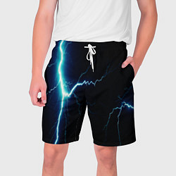 Шорты на шнурке мужские Lightning light blue, цвет: 3D-принт