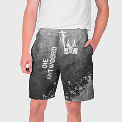 Шорты на шнурке мужские Die Antwoord - grey gradient вертикально, цвет: 3D-принт