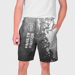 Мужские шорты Marilyn Manson - grey gradient по-вертикали