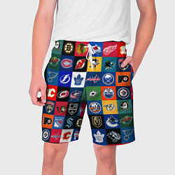 Шорты на шнурке мужские Команды НХЛ разноцветные, цвет: 3D-принт