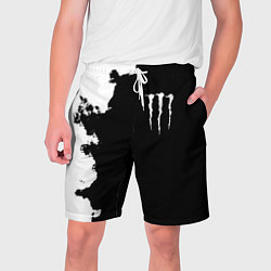 Шорты на шнурке мужские Monster energy краски белые, цвет: 3D-принт
