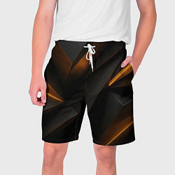 Шорты на шнурке мужские Черная текстура с углами, цвет: 3D-принт