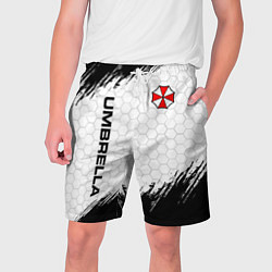 Шорты на шнурке мужские Амбрелла - белые соты, цвет: 3D-принт