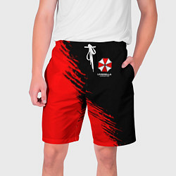 Шорты на шнурке мужские Umbrella Corp - red and black, цвет: 3D-принт