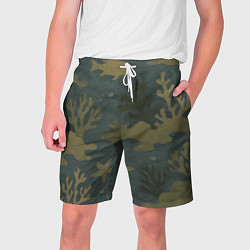 Шорты на шнурке мужские Подводный камуфляж из рыб, цвет: 3D-принт