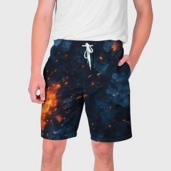 Шорты на шнурке мужские Синий камуфляж с искрами, цвет: 3D-принт