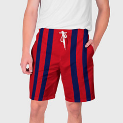 Шорты на шнурке мужские Color black red stripes, цвет: 3D-принт
