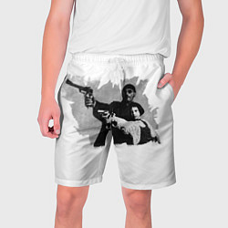 Шорты на шнурке мужские Леон рисунок, цвет: 3D-принт
