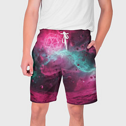 Шорты на шнурке мужские Космическая абстракция с геометрическими фигурами, цвет: 3D-принт