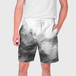 Шорты на шнурке мужские Абстракция серые волны, цвет: 3D-принт