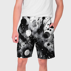 Шорты на шнурке мужские Абстрактная чёрно-белая композиция, цвет: 3D-принт