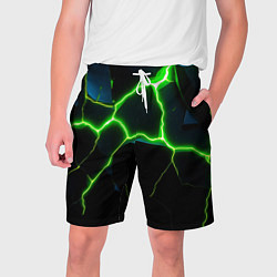 Шорты на шнурке мужские Green split, цвет: 3D-принт