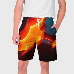 Шорты на шнурке мужские Neon orange, цвет: 3D-принт