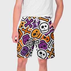 Шорты на шнурке мужские Funny skulls, цвет: 3D-принт