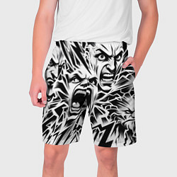 Мужские шорты Свирепые лица и молнии - нейроарт