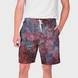 Шорты на шнурке мужские Абстракция - red rust on blue, цвет: 3D-принт