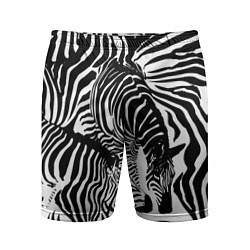 Шорты спортивные мужские Полосатая зебра, цвет: 3D-принт