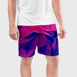 Шорты спортивные мужские Violet polygon, цвет: 3D-принт — фото 2