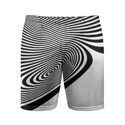 Шорты спортивные мужские Black & White Illusion, цвет: 3D-принт