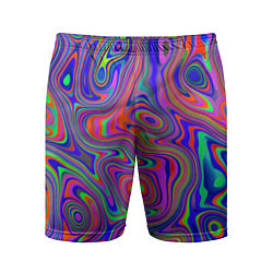 Шорты спортивные мужские Цветная текстура 5, цвет: 3D-принт