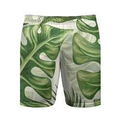Шорты спортивные мужские Тропический папоротник, цвет: 3D-принт
