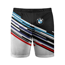Шорты спортивные мужские BMW BRAND COLOR БМВ, цвет: 3D-принт