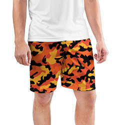 Шорты спортивные мужские Fashion Orange Camo, цвет: 3D-принт — фото 2