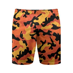 Шорты спортивные мужские Fashion Orange Camo, цвет: 3D-принт