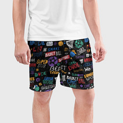 Шорты спортивные мужские Баскетбол коллаж, цвет: 3D-принт — фото 2