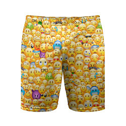Шорты спортивные мужские Смайлики Emoji, цвет: 3D-принт