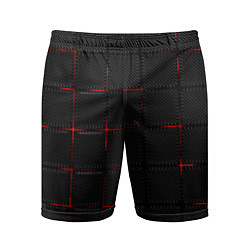 Мужские спортивные шорты 3D Плиты Red & Black