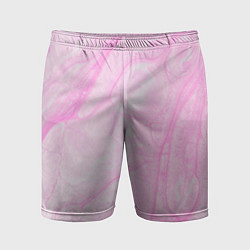 Шорты спортивные мужские Розовые разводы краска зефир, цвет: 3D-принт
