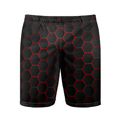 Мужские спортивные шорты 3D black & red