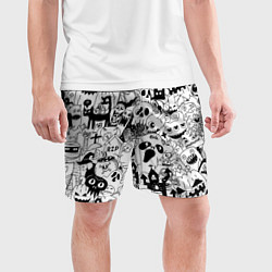 Шорты спортивные мужские Хэллоуин, цвет: 3D-принт — фото 2