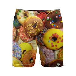 Шорты спортивные мужские Сладкие пончики, цвет: 3D-принт