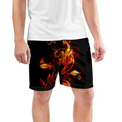 Шорты спортивные мужские Огненный цветок, цвет: 3D-принт — фото 2