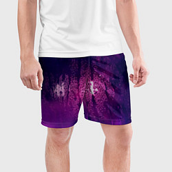 Шорты спортивные мужские Стекло дождь фиолетовый, цвет: 3D-принт — фото 2