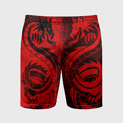 Мужские спортивные шорты BLACK RED DRAGONS TATOO