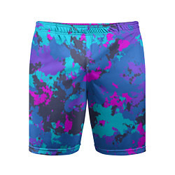 Шорты спортивные мужские Неоновые краски, цвет: 3D-принт