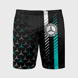 Мужские спортивные шорты МЕРСЕДЕС AQUA BLACK GRADIENT