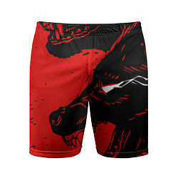 Шорты спортивные мужские Красный волк 3D, цвет: 3D-принт