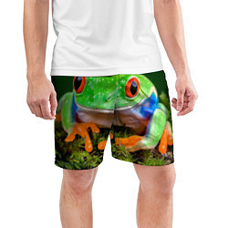 Шорты спортивные мужские Тропическая лягушка, цвет: 3D-принт — фото 2
